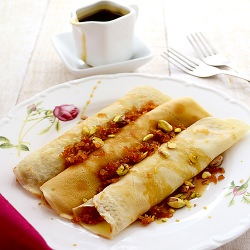 Coconut Jaggery Crepes with Treacle