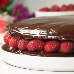 Chocolate Cake with Raspberry Cream