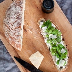 Broad Beans and Mint Tartine