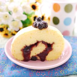 Swiss Roll with Mixed Berry Jam