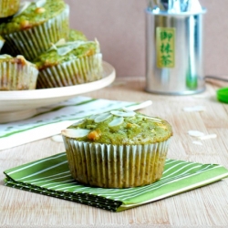 Matcha Almonds Chocolate Muffins