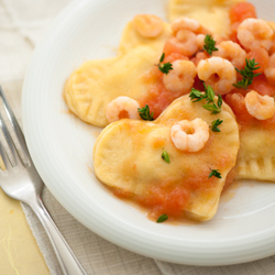 Heart Shaped Fish Ravioli