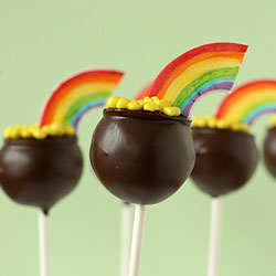 Pots of Gold and Rainbows Cake Pops