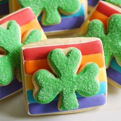 Rainbow Shamrock Cookies