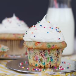 Healthier Funfetti Cupcakes for Two