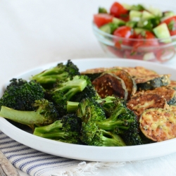 Roasted Broccoli & Zucchini Coins