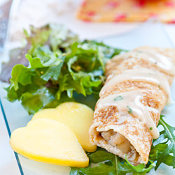 Prawn Crepes w/ Mango Sauce