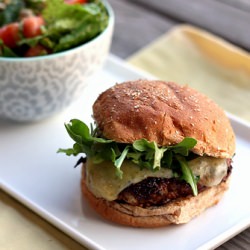 Mushroom-Crusted Chicken Burger