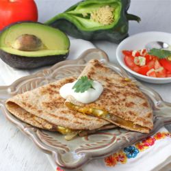 Mushroom Poblano Quesadillas