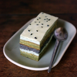 Matcha & Black Sesame Entremet