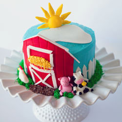 6″ Farm Animal Cake