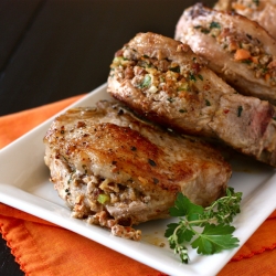 Pork Chops Andouille Pecan Stuffing