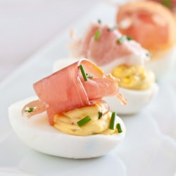 Deviled Eggs with Prosciutto