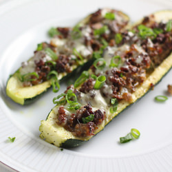 Cheeseburger Stuffed Zucchini