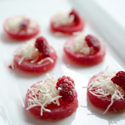 Raspberry Coconut Jello Shooters