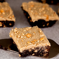 Carob Peanut Brownies with Caramel