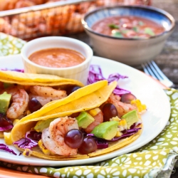 Shrimp Tacos with Grilled Corn