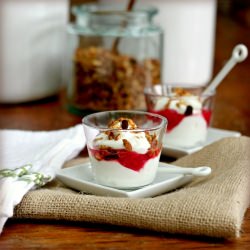 Yogurt, Rhubarb, and Granola Parfaits