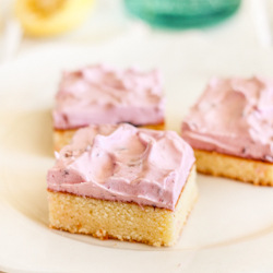 Lemon Squares with Cherry Meringue