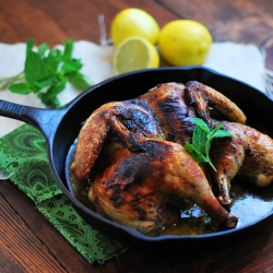 Spatchcocked Chicken with Mint