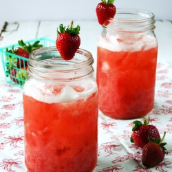 Strawberry Rose Water Fizz