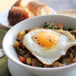 Lentils with Fried Egg