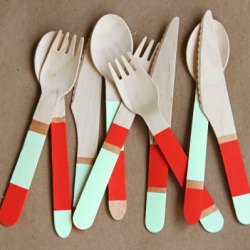 DIY Color Blocked Wooden Cutlery