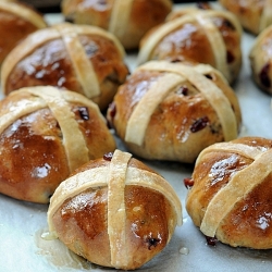 Cranberry and Orange Hot Cross Buns