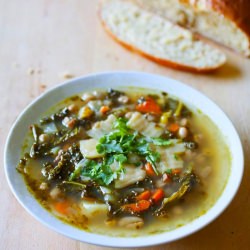 White Bean, Kale and Pancetta Soup