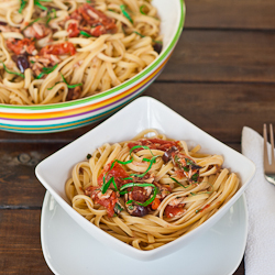 Linguine Puttanesca with Tuna