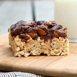 Pb Cup Rice Krispie Bars