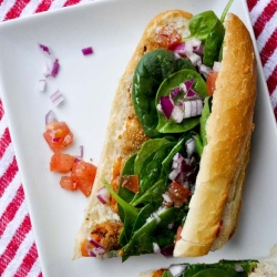 Veggie burger baguette