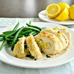 Artichoke Lemon Pesto Stuffed Chicken