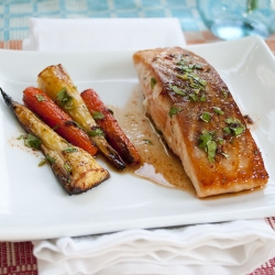 Salmon with Maple Chiiptle Sauce