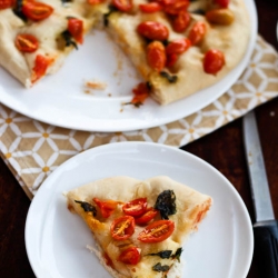 Cherry Tomato Focaccia with Garlic