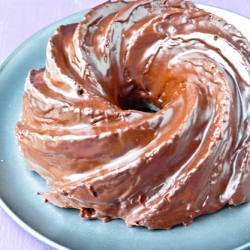 Chocolate glazed hazelnut cake