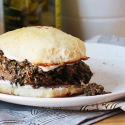 Braised and Shredded Beef Sandwich