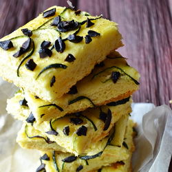 Saffron Focaccia with Zucchini