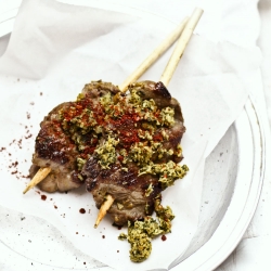 Indian Grilled Lamb with Mint Sambol