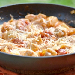 Buffalo chicken lasagna skillet