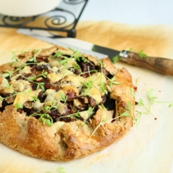 Spinach Spelt Galette with Mushroom