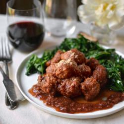 Veal Meatballs in Red Wine Sauce