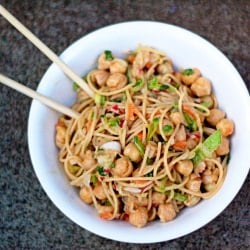 Creamy Sesame Noodles and Chickpeas