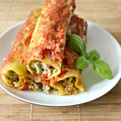 Spinach and Couscous Cannelloni