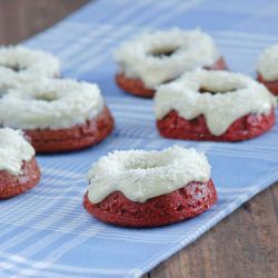 Red Velvet Donuts with White Chocolate