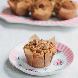 Rhubarb Walnut Muffins