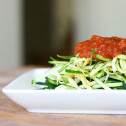 Zucchini Noodles with Red Sauce