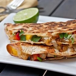 Caramelized Onion Mango Quesadillas