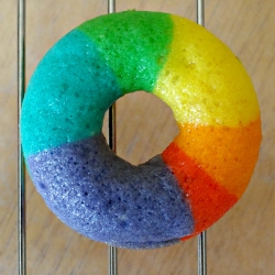 Mini Rainbow Vanilla Bean Donuts