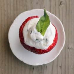 Strawberries & Basil Whipped Cream